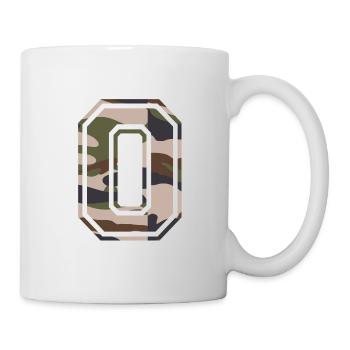 O, Monogram, Camouflage Green-Brown - Mug - white - Right