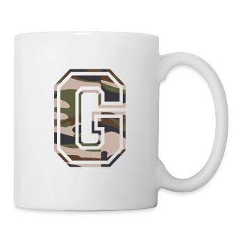 G, Monogram, Camouflage Green-Brown - Mug - white - Right
