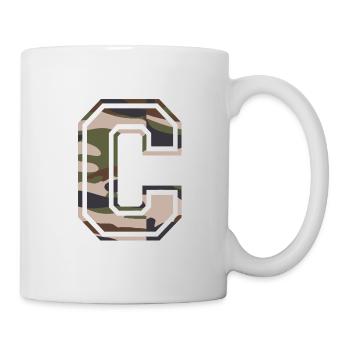 C, Monogram, Camouflage Green-Brown - Mug - white - Right