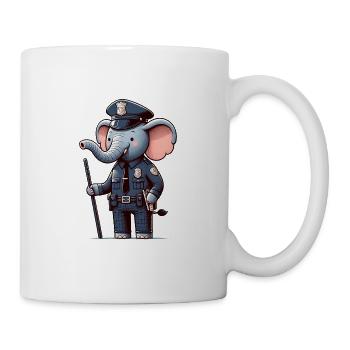 Cute Elephant Police Officer - Mug - white - Right