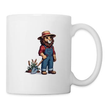 Cute Lion Farmer - Mug - white - Right