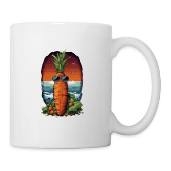 Funky Karotte mit Sonnenbrille Strandgemüse - Tasse - Weiß - Rechts