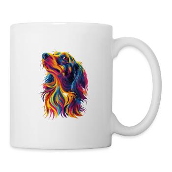 Bunte Dackel Hundekunst für Hundeliebhaber - Tasse - Weiß - Rechts