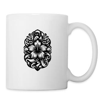 Tattoo Hibiskus Tropische Blume - Tasse - Weiß - Rechts