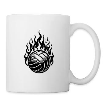 Brennender Volleyball in Flammen und Feuer - Tasse - Weiß - Rechts