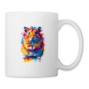 Niedlicher Hamster Regenbogenfarben - Tasse - Weiß - Rechts
