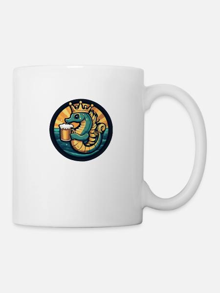 Seepferd Bier - Tasse - Weiß