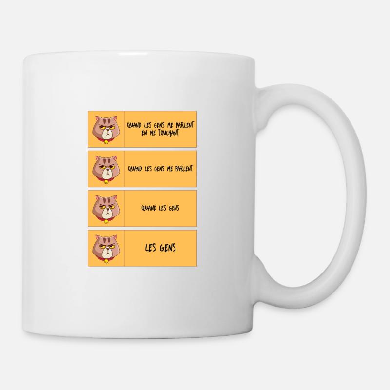 Chat grognon et limites personnelles - Mug - white