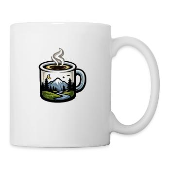 Paysage nocturne dans une tasse à café - Mug blanc - blanc - Droite