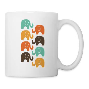 éléphants - Mug blanc - blanc - Droite