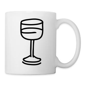 Weinglas - line - Tasse - Weiß - Rechts