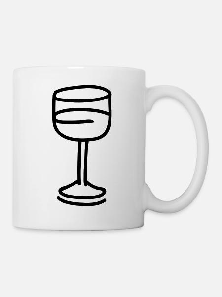 Weinglas - line - Tasse - Weiß