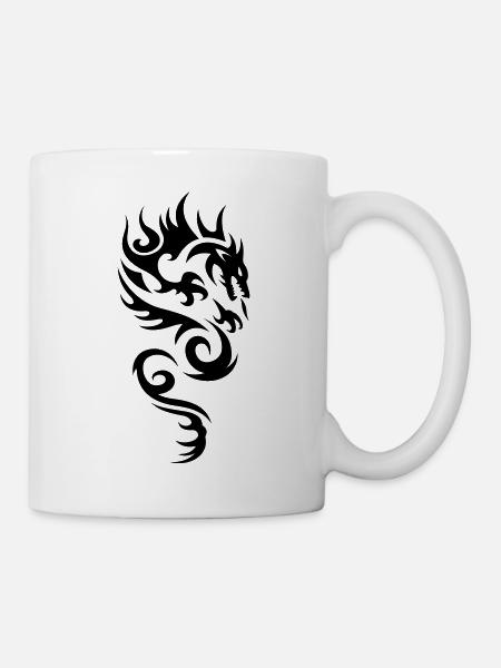 tribal dragon - Tasse - Weiß