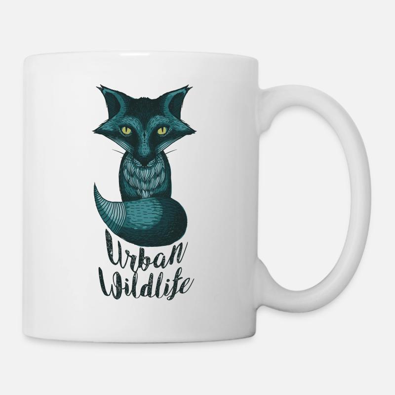 bleu faune urbaine - Mug blanc - blanc