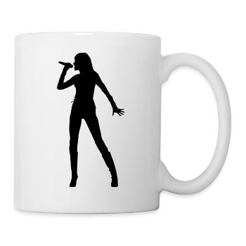 Sänger und Tänzer Silhouette Vektor-Design - Tasse - Weiß - Rechts