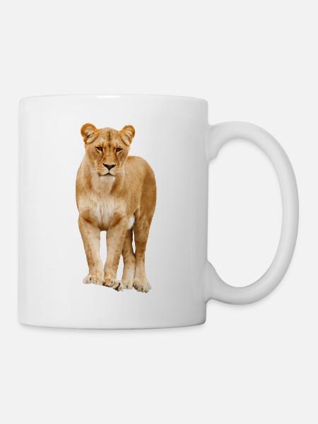 Löwin - Tasse - Weiß