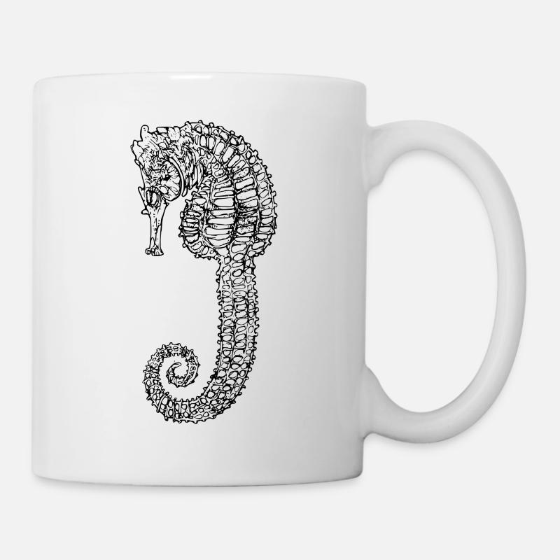 Seepferd Skelett Knochen Schädel Meer Aquarium - Tasse - Weiß