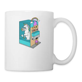 Einhorn lustig süß Geschenk Eis Weihnachten - Tasse - Weiß - Rechts