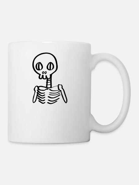 squelette squelette Halloween Comic - Mug blanc - blanc