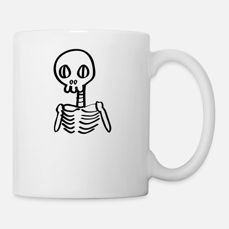 Gerippe Skelett Comic Halloween - Tasse - Weiß