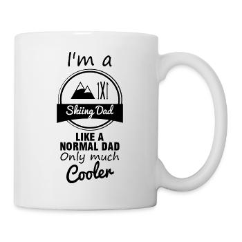 Skiing dad, Skifahrer vater, ski - Tasse - Weiß - Rechts