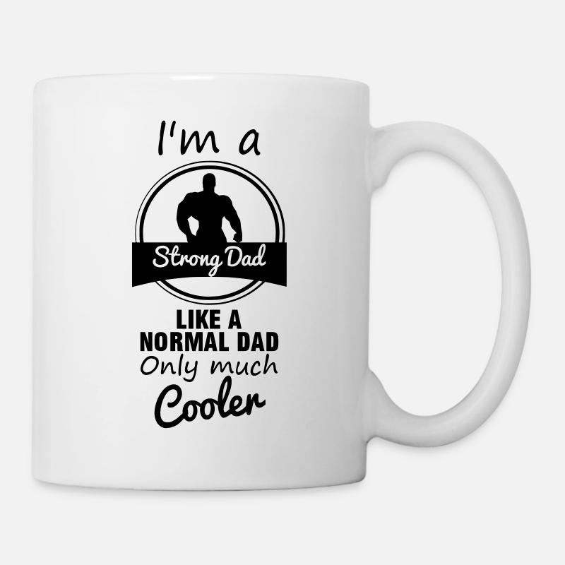 Strong dad, stark vater,Bodybuilding - Tasse - Weiß