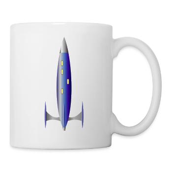 Die blaue Rakete - Tasse - Weiß - Rechts