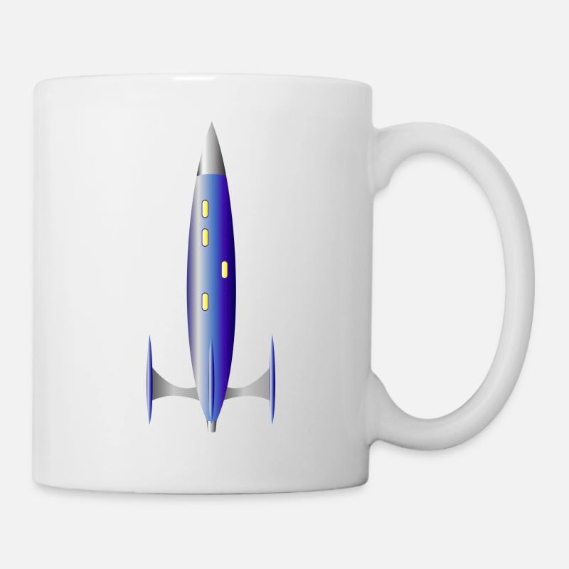 Die blaue Rakete - Tasse - Weiß