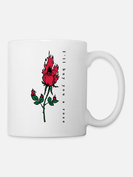 Burning Rose Print - Mug - white