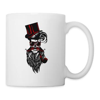 tete de mort Schädel hipster Bart Schnurrbart bärtigen p - Tasse - Weiß - Rechts