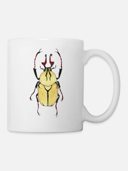 kaefer heller Panzer rotes Geweih - Tasse - Weiß
