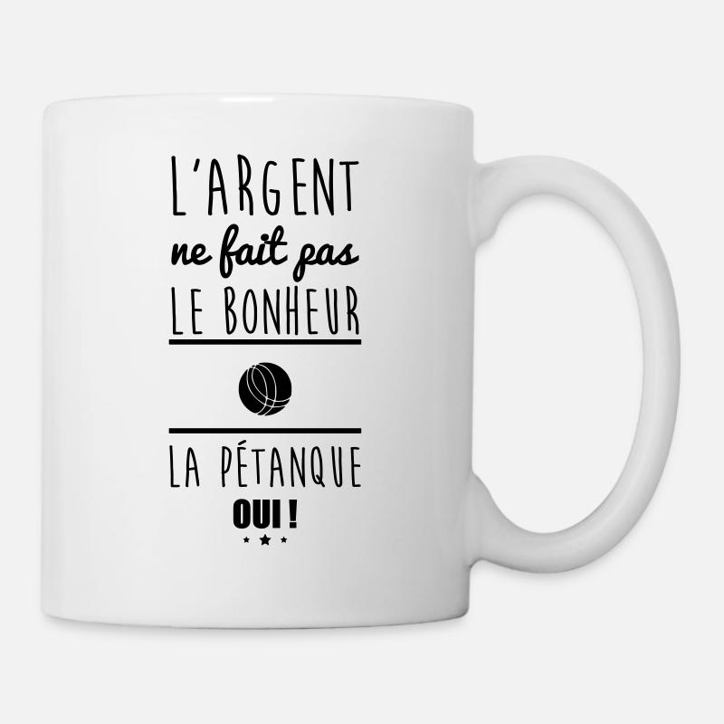Argent Bonheur Pétanque, petanque - Mug blanc - blanc