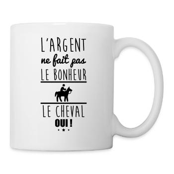 Argent Pas Bonheur Cheval, chevaux, equitation - Mug blanc - blanc - Droite