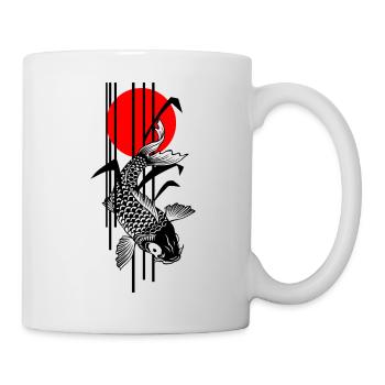 Bamboo Design - Nishikigoi - Koi Fish 1 - Tasse - Weiß - Rechts