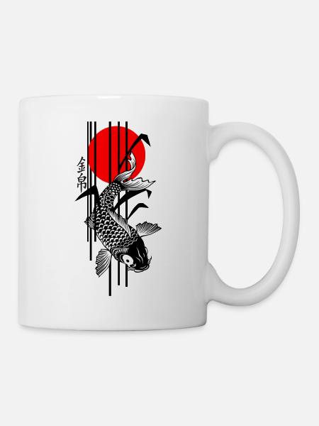 Bamboo Design - Nishikigoi - Koi Fish 3 - Tasse - Weiß