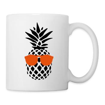 Coole Ananas - Ananas - Sonnenbrille - Sommer - Tasse - Weiß - Rechts