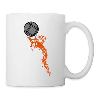 petanque ball flame Fire1 - Mug - white - Right