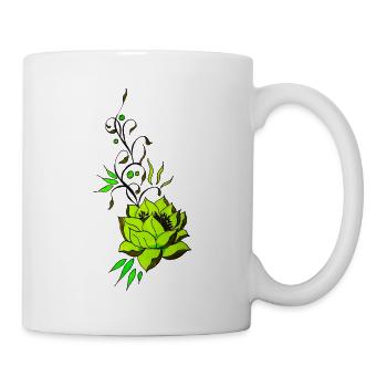 Leuchtende Sukkulente Ranken - Tasse - Weiß - Rechts