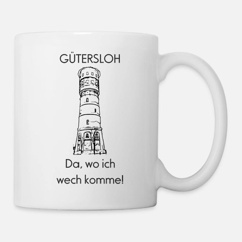Gütersloh schwarz ohne Hintergrund - Tasse - Weiß