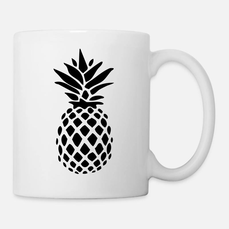 Ananas noir silhouette - Mug blanc - blanc