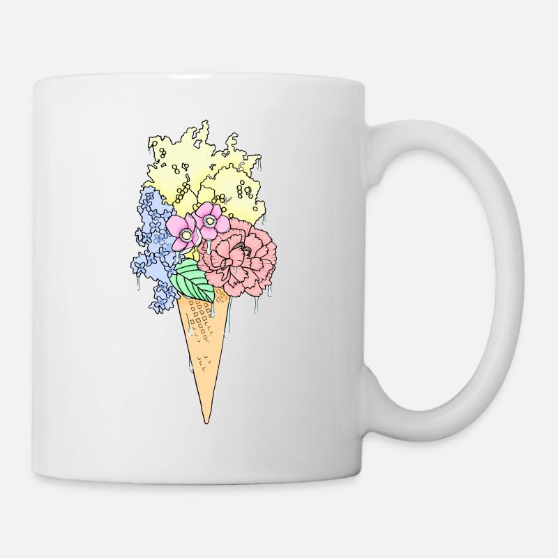 Glace aux fleurs - Mug blanc - blanc