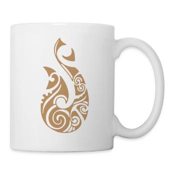 Maori Hei Matau Crochets de tatouage Idée cadeau - Mug blanc - blanc - Droite