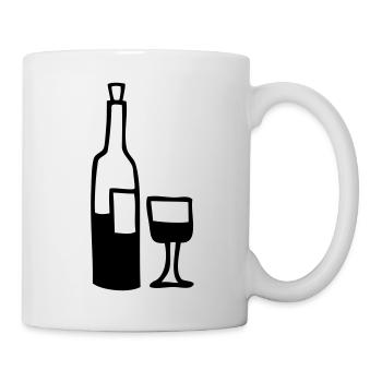 glas und flasche halb voll - Tasse - Weiß - Rechts