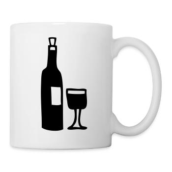glas und flasche voll - Tasse - Weiß - Rechts