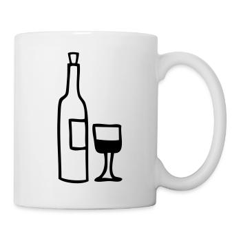 flasche leer glas halb voll - Tasse - Weiß - Rechts