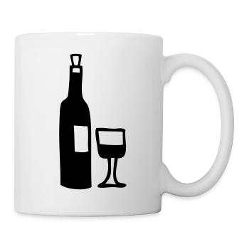 flasche voll glas halb voll - Tasse - Weiß - Rechts