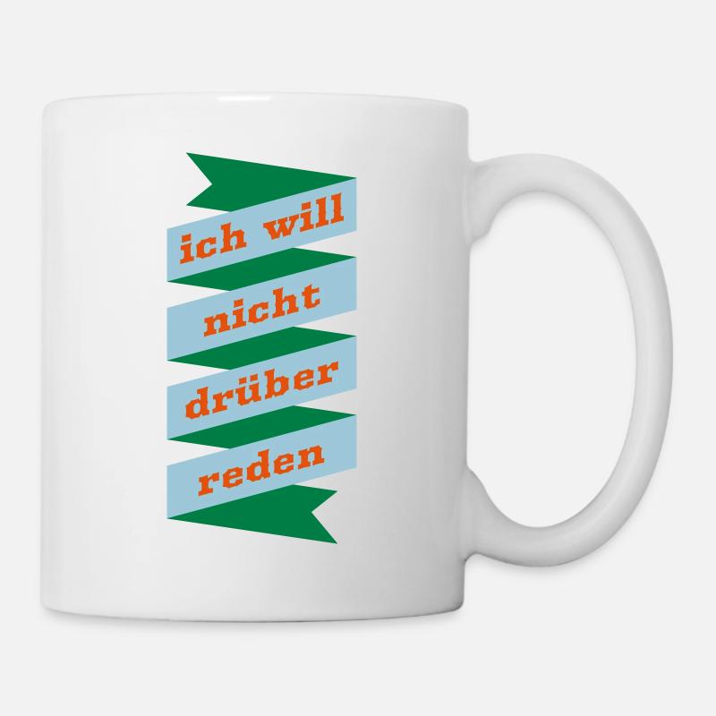 logo will nicht drüber reden Geschenk Symbol farbe - Tasse - Weiß