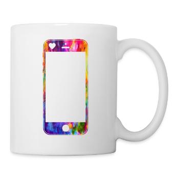 Téléphone portable avec coeur - Mug blanc - blanc - Droite