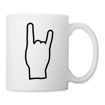 Rock and roll de la main - Mug blanc - blanc - Droite