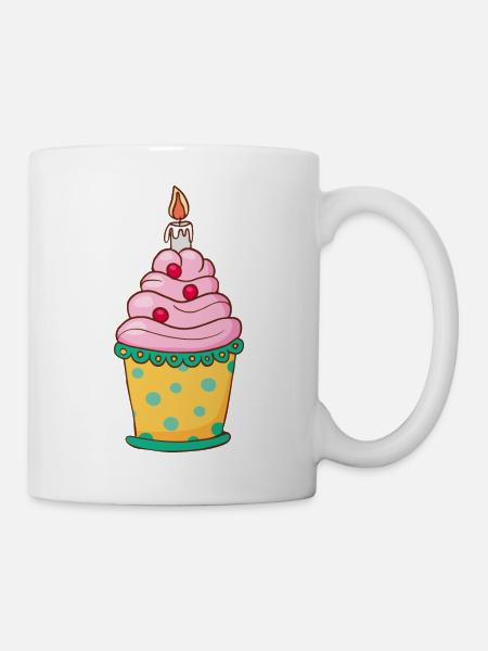 Cupcake Muffin Kuchen Backen Süßigkeiten Törtchen - Kop/krus - hvid